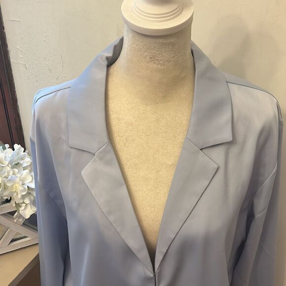 WAYF pale blue long sleeve blazer Size M New - Picture 3 of 8